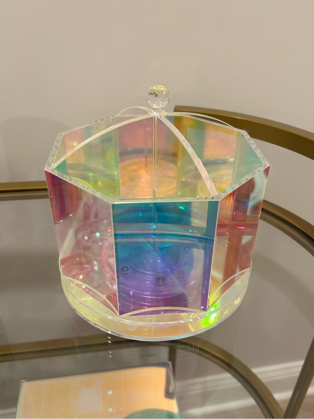 Iridescent Rotating Acrylic Organizer - Great for makeup brushes and gel pens!